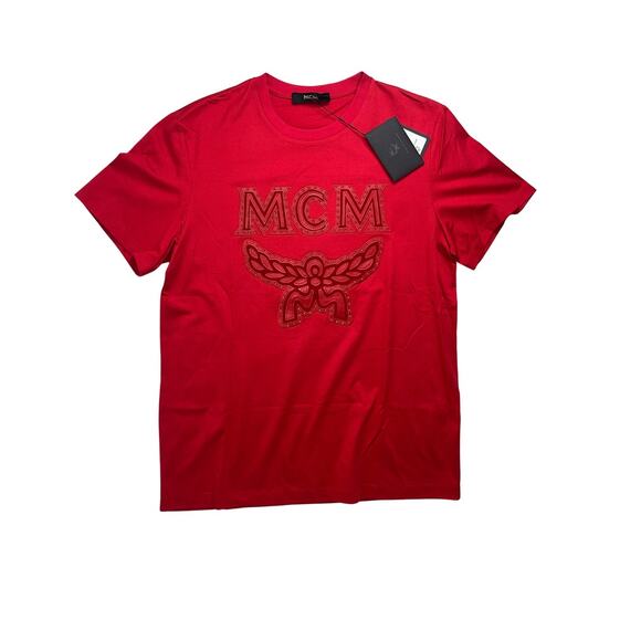5-37 MCM NWT MSRP $365 Men's Top Logo 100% Cotton Viva Red M